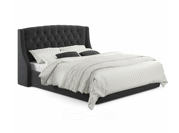 Мягкая кровать "Stefani" 1800 темная с подъемным механизмом