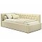 Кровать Afelia велюр бежевый без подъёмного механизма 900x2000, изголовье мягкое