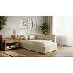 Кровать Afelia с матрасом велюр бежевый без П/М 900x2000, изголовье мягкое