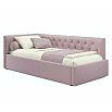Кровать Afelia с матрасом велюр лиловый без П/М 900x2000, изголовье мягкое