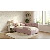Кровать Afelia с матрасом велюр лиловый без П/М 900x2000, изголовье мягкое