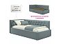 Кровать Afelia велюр серый без П/М 900x2000, ортопедическое основание, изголовье мягкое
