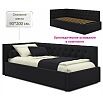 Кровать Afelia с матрасом велюр темный без П/М 900x2000, изголовье мягкое