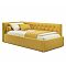 Кровать Afelia велюр желтый без подъёмного механизма 900x2000, изголовье мягкое