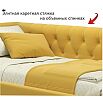 Кровать Afelia с матрасом велюр желтый без П/М 900x2000, изголовье мягкое