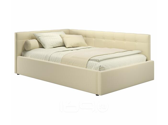 Мягкая кровать-тахта Bonna 1200 бежевая c ортопедическим основанием