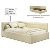 Кровать Bonna с матрасом велюр бежевый без П/М 1200x2000, изголовье мягкое