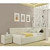 Кровать Bonna с матрасом велюр бежевый С П/М 1200x2000, ортопедическое основание, изголовье мягкое