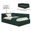 Кровать Bonna с матрасом велюр изумруд без П/М 1200x2000, изголовье мягкое