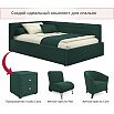 Кровать Bonna с матрасом велюр изумруд без П/М 1200x2000, изголовье мягкое