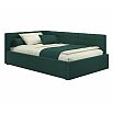 Кровать Bonna с матрасом велюр изумруд С П/М 1200x2000, ортопедическое основание, изголовье мягкое