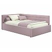 Кровать Bonna с матрасом велюр лиловый без П/М 1200x2000, изголовье мягкое