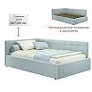 Кровать Bonna с матрасом велюр мята пастель без П/М 1200x2000, изголовье мягкое