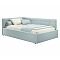 Кровать Bonna велюр мята пастель с подъемным механизмом 1200x2000, ортопедическое основание, изголовье мягкое