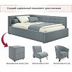 Кровать Bonna с матрасом велюр серый без П/М 1200x2000, изголовье мягкое