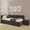 Кровать Bonna с матрасом велюр шоколад без П/М 1200x2000, изголовье мягкое