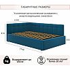 Кровать Bonna с матрасом велюр синий без П/М 1200x2000, изголовье мягкое