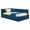 Кровать Bonna велюр синий с подъемным механизмом 1200x2000, ортопедическое основание, изголовье мягкое