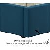 Кровать Bonna с матрасом велюр синий С П/М 1200x2000, ортопедическое основание, изголовье мягкое