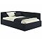 Кровать Kapri велюр черный с подъемным механизмом 1200x2000, ортопедическое основание, изголовье мягкое