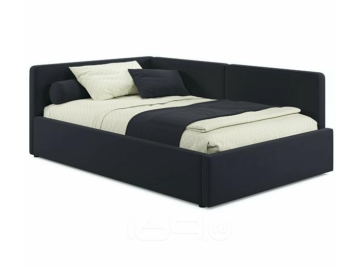 Мягкая кровать-тахта Kapri 1200 черная c подъемным механизмом