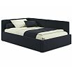 Кровать Kapri с матрасом велюр черный С П/М 1200x2000, ортопедическое основание, изголовье мягкое