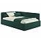Кровать Kapri велюр изумруд с подъемным механизмом 1200x2000, ортопедическое основание, изголовье мягкое