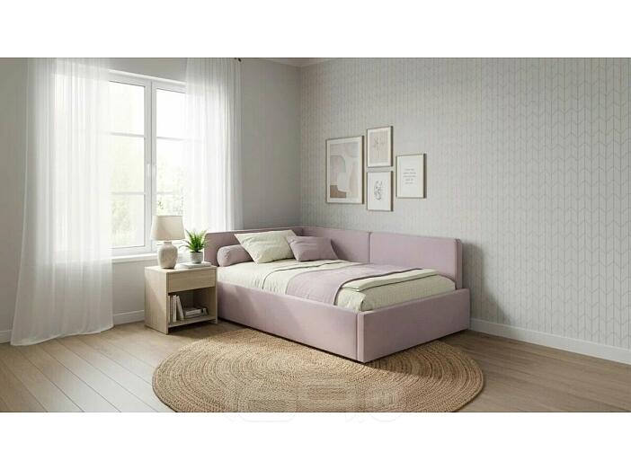 Кровать Kapri с матрасом велюр лиловый С П/М 1200x2000, ортопедическое основание, изголовье мягкое