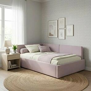 Кровать Kapri с матрасом велюр лиловый С П/М 1200x2000, ортопедическое основание, изголовье мягкое