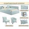 Кровать Kapri с матрасом велюр мята пастель С П/М 1200x2000, ортопедическое основание, изголовье мягкое