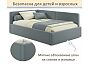 Кровать Kapri велюр серый С П/М 1200x2000, ортопедическое основание, изголовье мягкое