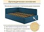 Кровать Kapri велюр синий С П/М 1200x2000, ортопедическое основание, изголовье мягкое