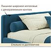Кровать Kapri с матрасом велюр синий С П/М 1200x2000, ортопедическое основание, изголовье мягкое
