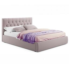 Кровать Verona с матрасом велюр лиловый без П/М 1400x2000, изголовье мягкое