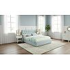 Кровать Verona с матрасом велюр мятный С П/М 1400x2000, ортопедическое основание, изголовье мягкое