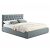 Кровать Verona с матрасом велюр серый без П/М 1400x2000, изголовье мягкое