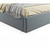 Кровать Verona с матрасом велюр серый без П/М 1400x2000, изголовье мягкое