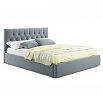 Кровать Verona с матрасом велюр серый С П/М 1400x2000, ортопедическое основание, изголовье мягкое