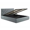 Кровать Verona с матрасом велюр серый С П/М 1400x2000, ортопедическое основание, изголовье мягкое