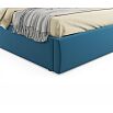 Кровать Verona с матрасом велюр синий С П/М 1400x2000, ортопедическое основание, изголовье мягкое