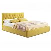 Кровать Verona с матрасом велюр жёлтый без П/М 1400x2000, изголовье мягкое