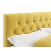Кровать Verona с матрасом велюр жёлтый С П/М 1400x2000, ортопедическое основание, изголовье мягкое