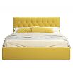 Кровать Verona с матрасом велюр жёлтый С П/М 1400x2000, ортопедическое основание, изголовье мягкое