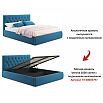 Кровать Verona с матрасом велюр синий без П/М 1600x2000, изголовье мягкое