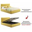 Кровать Verona с матрасом велюр жёлтый без П/М 1600x2000, изголовье мягкое