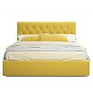 Кровать Verona с матрасом велюр жёлтый С П/М 1600x2000, ортопедическое основание, изголовье мягкое