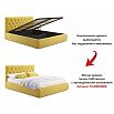 Кровать Verona с матрасом велюр жёлтый С П/М 1600x2000, ортопедическое основание, изголовье мягкое