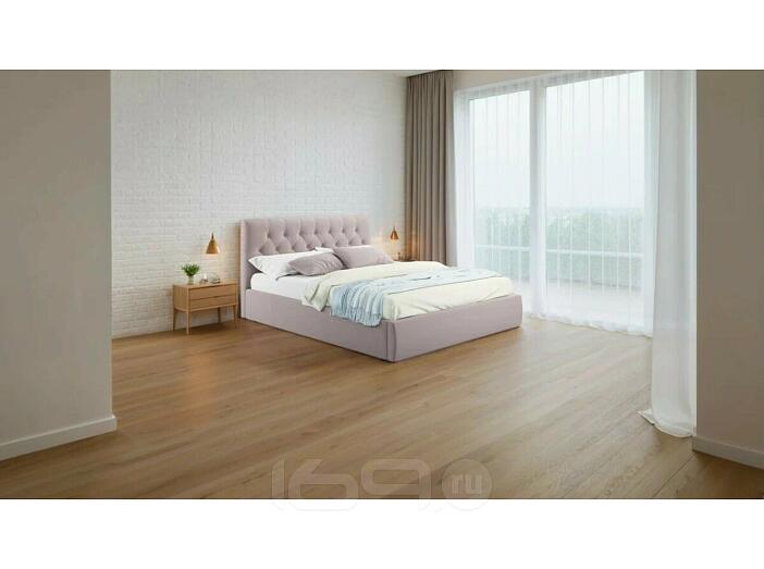 Кровать Verona с матрасом велюр лиловый С П/М 1800x2000, ортопедическое основание, изголовье мягкое