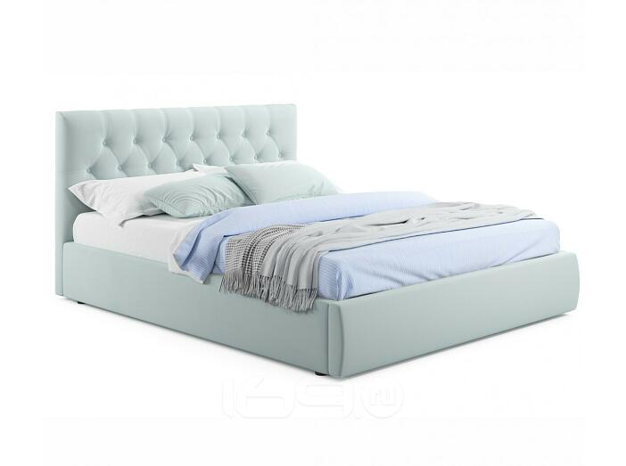 Кровать Verona с матрасом велюр мятный без П/М 1800x2000, изголовье мягкое