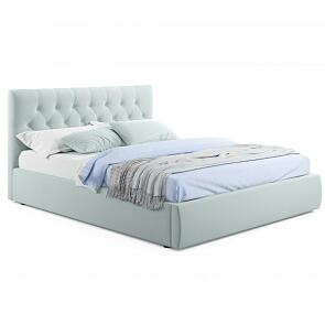 Кровать Verona с матрасом велюр мятный без П/М 1800x2000, изголовье мягкое